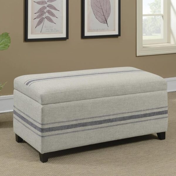 BAULERA TAPIZADA COLOR GRIS AZUL  (910151)