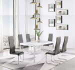 MESA RECTANGULAR TABLERO DE MARMOL SINTETICO/PATAS CROMADAS (110101)