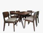 COMEDORNE DE MADERA ROBLE CON CUERINA NOELIA 6 SILLAS(MNEMESANIA/MNESILLANIA) - Imagen 2