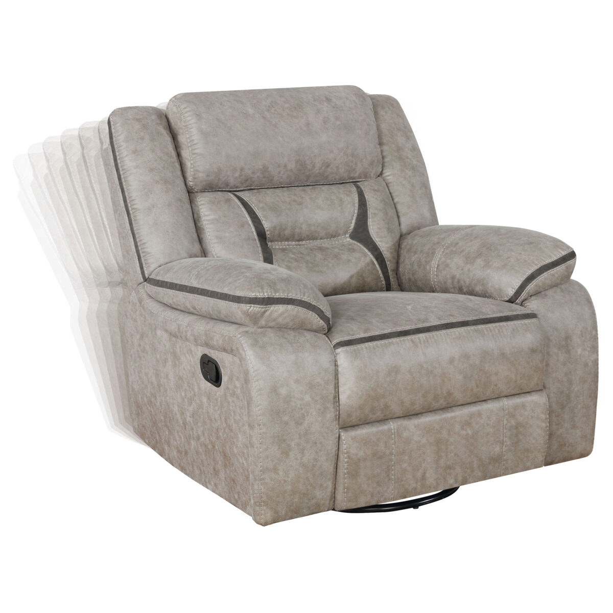 SILLON RECLINABLE,MECEDORA Y GIRATORIO MICROFIBRA TAUPE (651353) - Imagen 4