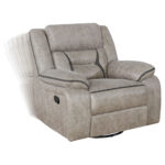 SILLON RECLINABLE,MECEDORA Y GIRATORIO MICROFIBRA TAUPE (651353) - Imagen 4