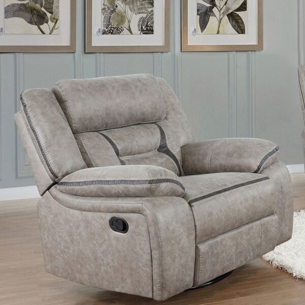 SILLON RECLINABLE,MECEDORA Y GIRATORIO MICROFIBRA TAUPE (651353)